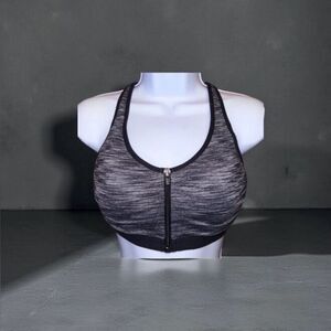 Victoria’s Secret Victoria Sport Black Front Zip Racerback Sports Bra Size 34D